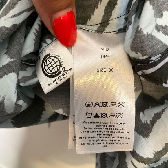 Ganni Zebra Poplin Wrap Top - Picture 6 of 8